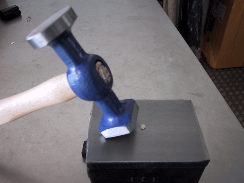 Polisher Hammer and polished Anvil for bead flattening