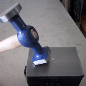Polished Hammer and Polished Anvil for cupellation
